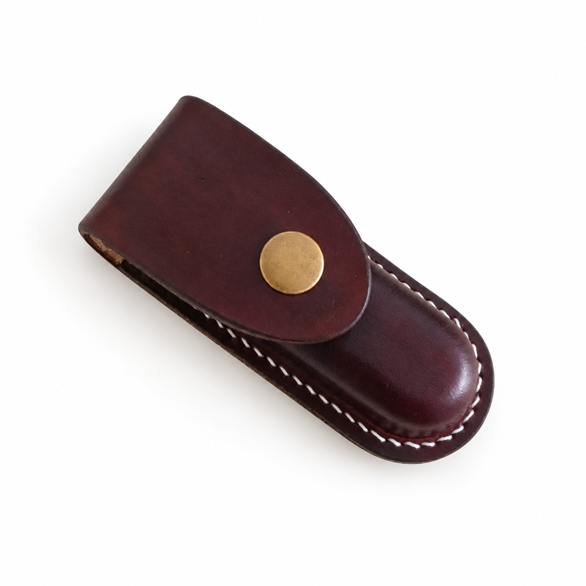 93mm Handmade Vegetable-Tanned Leather Belt Sheath for SAK - Black or Brown - Main image 02
