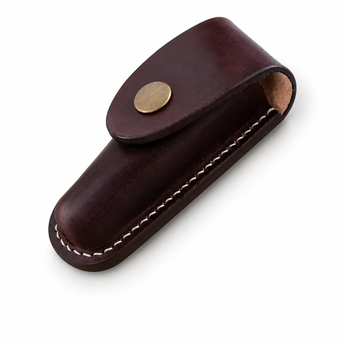 93mm Handmade Vegetable-Tanned Leather Belt Sheath for SAK - Black or Brown - Main image 05
