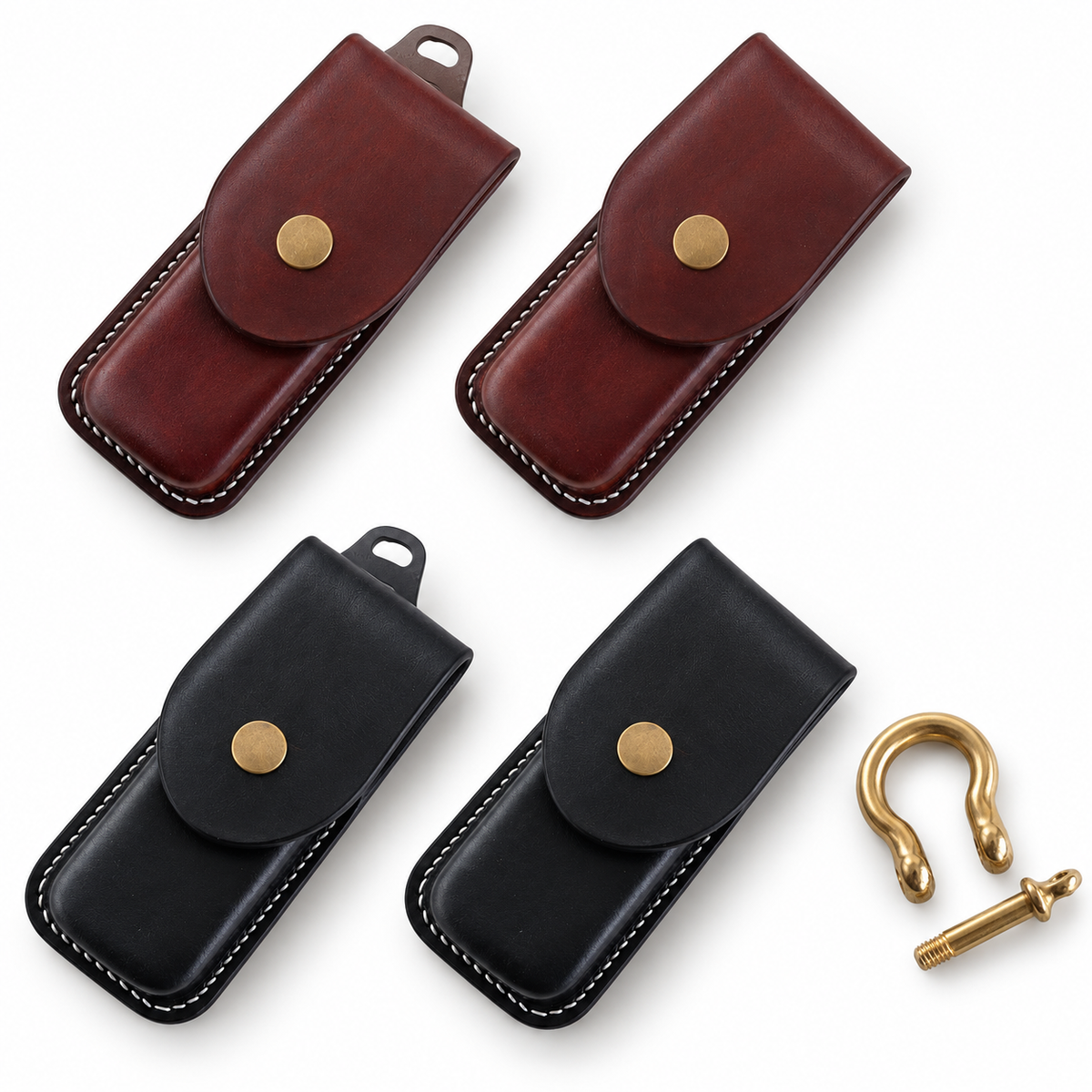 SAK Hunter Pro M Plastic-Handle Vegetable-Tanned Cowhide Leather Sheaths & Pure Copper Horseshoe Buckle - Main image 01