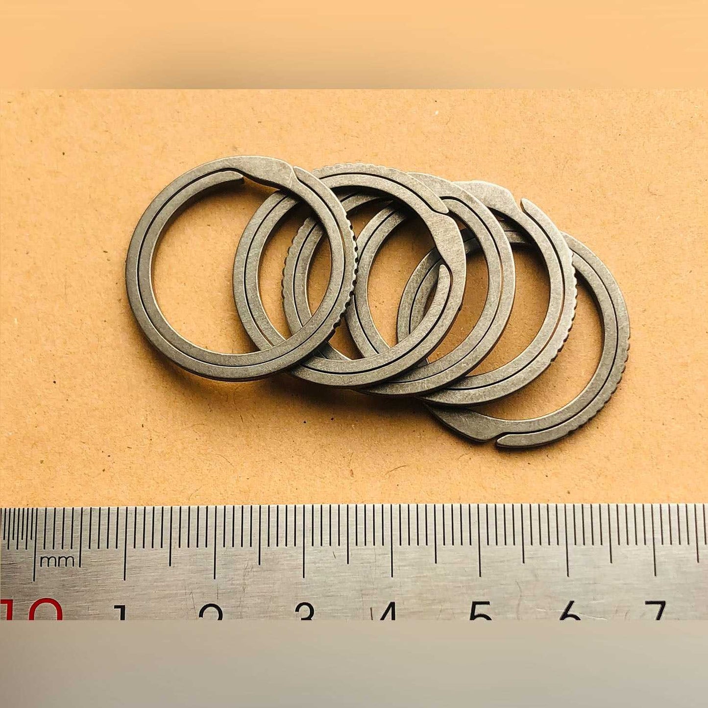 Stone Washed and Polished TC4 Titanium Alloy Keychain Key Ring Parts for Knives SAK Parts tools